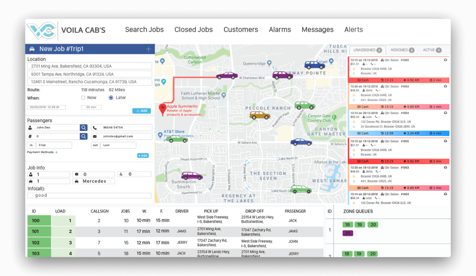 screenshot of Voila Cabs